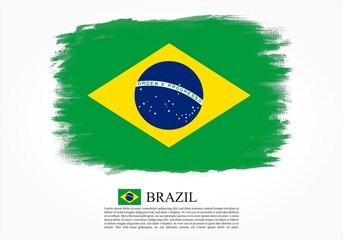 Textured and vector flag of Brazil drawn with brush strokes. Texture and vector flag of Brazil drawn with brush strokes.