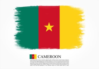 Textured and vector flag of Cameroon drawn with brush strokes. Texture and vector flag of Cameroon drawn with brush strokes.