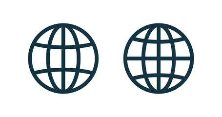 Fototapeta premium Globe, planet icon set. Internet, global sphere