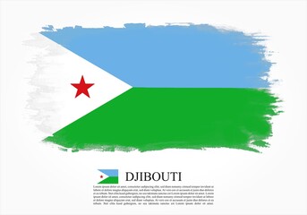 Textured and vector flag of Djibouti drawn with brush strokes. Texture and vector flag of Djibouti drawn with brush strokes.