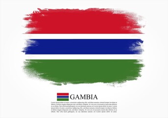 Textured and vector flag of Gambia drawn with brush strokes. Texture and vector flag of Gambia drawn with brush strokes.