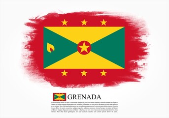 Textured and vector flag of Grenada drawn with brush strokes. Texture and vector flag of Grenada drawn with brush strokes.