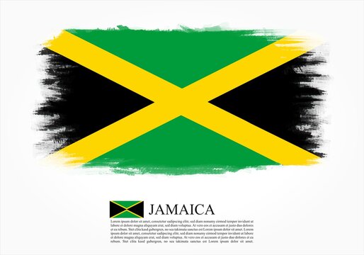 Textured and vector flag of Jamaica drawn with brush strokes. Texture and vector flag of Jamaica drawn with brush strokes.