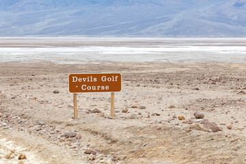 signage devils golf course in the death valley