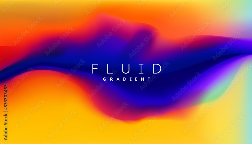 Poster digital gradient background. shape holographic gradient. liquid 3d substance. light color gradient a