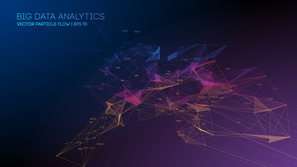Big Data Analytics Blockchain technology background. Colorful triangle particles background. EPS 10. Business background.
