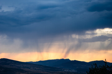 sunset over the mountains