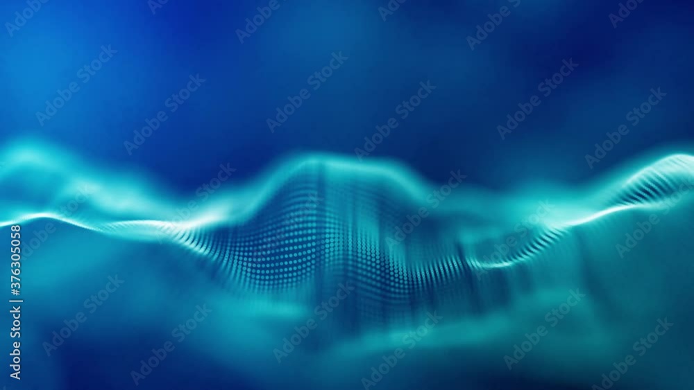 Canvas Prints seamless loop. blue wave technology animation. 4k video
