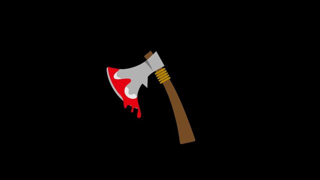 Alpha channel - Swing down Bloody axe animation