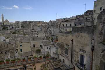 Fototapeta na wymiar Panorama of Matera the city of Sassi