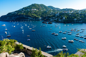 taly, Campania, Ischia - 18 August 2019 - View of Ischia from a panoramic terrace of the Aragonese...