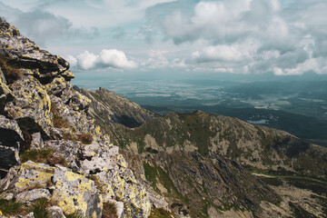Mountain view from a hike to the peak in Slovakia called Krivan.