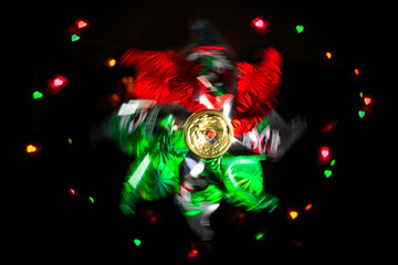 Colores mexicanos girando, fiestas patrias, navidad