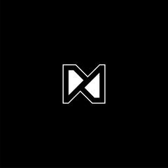 abstract N letter logo icon, line, simple but elegant, on black background