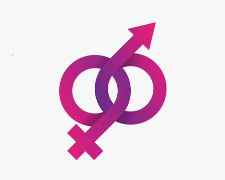 Gender symbol logo inspiration, male and female sex sign, vector Illustration