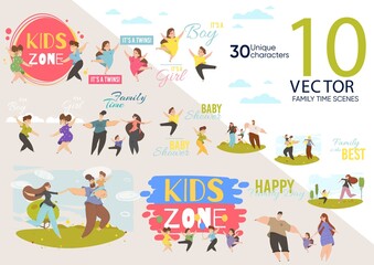 Kid Zone Construction Cute Animated Character Set