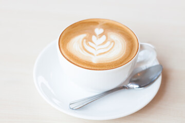Coffee cup with latte art