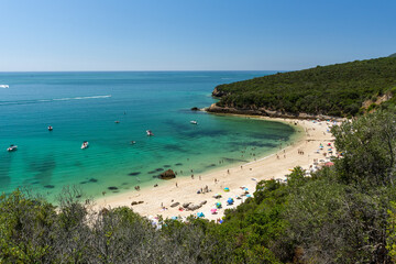 Beautiful View Beach With Tourists