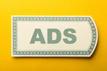 ADS Frame Label On Yellow Background