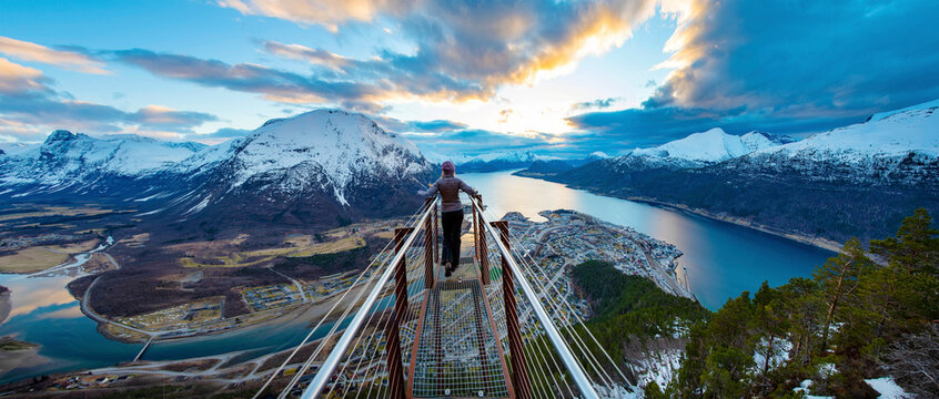 Norway - Beautiful grand view from Rampestreken view point in &Aring;ndalsnes