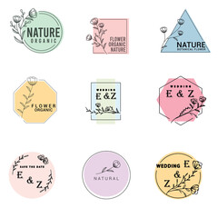 Obraz premium Logo vector line art illustration of nature.