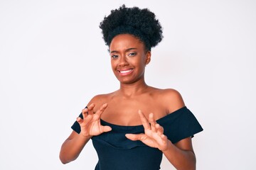 Young african american woman wearing casual clothes disgusted expression, displeased and fearful...