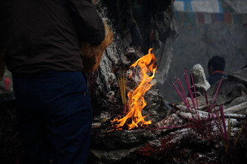 Campsite fire flame - 2013 - Yunnan, China 