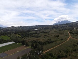 bajo un cielo celeste y blanco