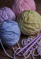 yarns with different textures and colors for crochet design