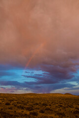 Naklejka na ściany i meble Rainbow over Nevada desert. 