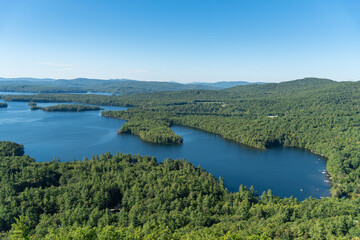 Naklejka na ściany i meble Amazing view of Squam lake from West Rattlesnake Mountain New Hampshire