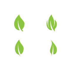 Set Leaf  ecology Logo Template vector