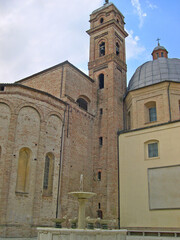 Fototapeta premium Italy, Marche, Tolentino, Saint Nicolas Basilica bell tower.