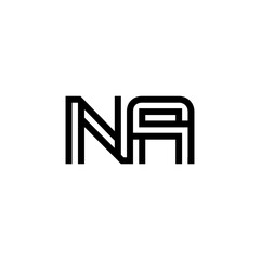 initial letter na line stroke logo modern