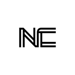 initial letter nc line stroke logo modern