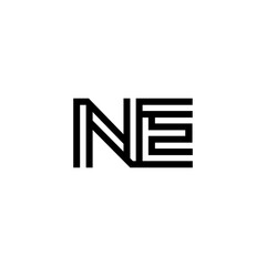 initial letter ne line stroke logo modern