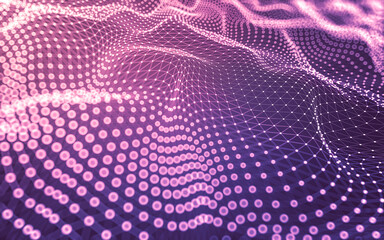 Abstract background. Molecules technology with polygonal shapes, connecting dots and lines. Connection structure. Big data visualization.