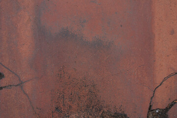Close up top view of used brick surface red color with broken.