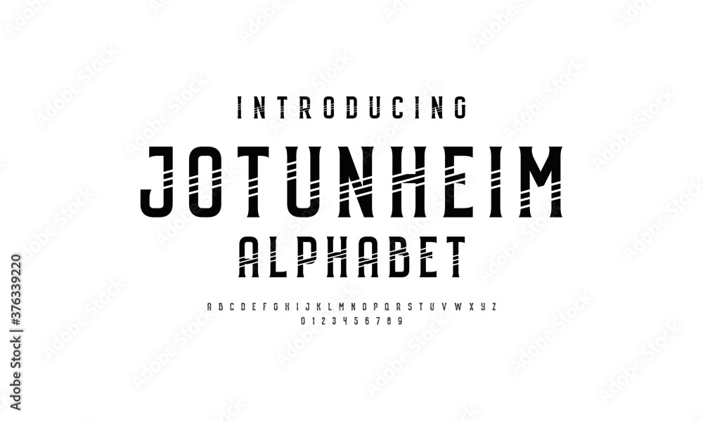 Poster modern futuristic font and alphabet. typography font set design.