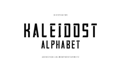 Minimalist alphabet design. Vector illustration of typeface.
