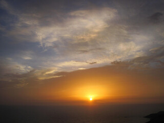 Obraz premium sunset in santorini