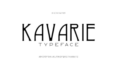 Stylized modern font set. Alphabet design typography a to z.