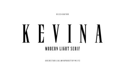 Fototapeta premium Classic thin serif font. Alphabet typography set. Vector designs.