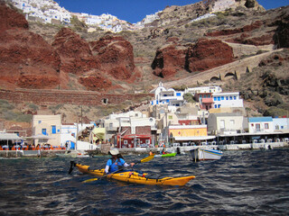 kayaking in santorini greece
