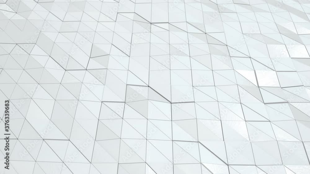 Poster abstract white triangle pattern. looping animation background. beautiful white background for busine