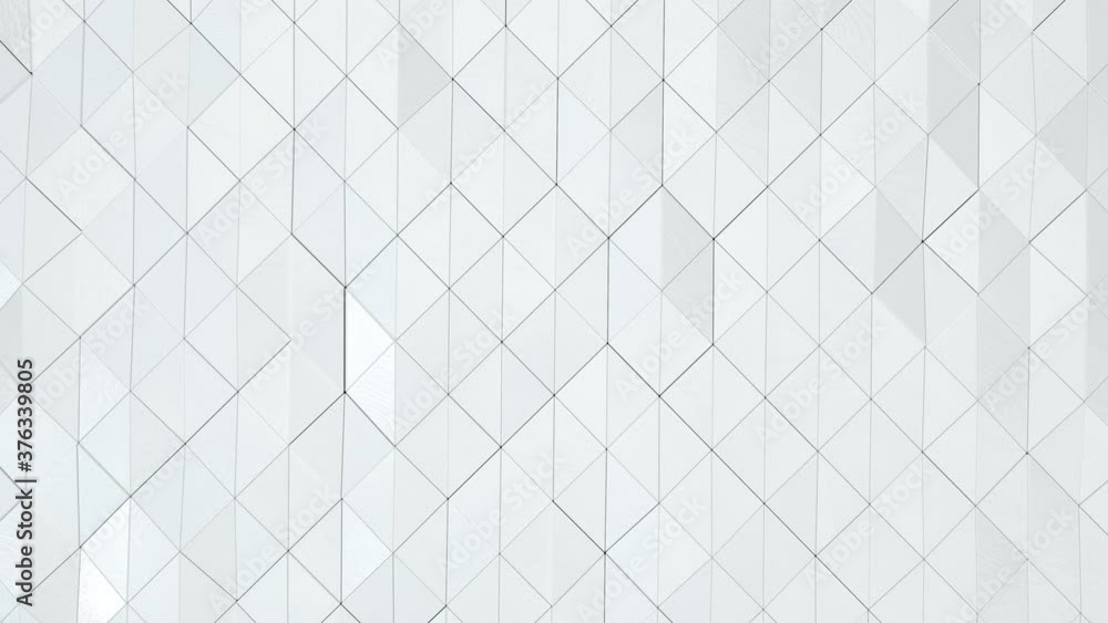 Poster abstract white triangle pattern. looping animation background. beautiful white background for busine
