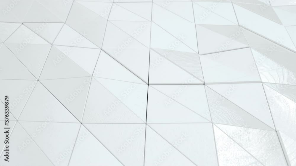 Poster abstract white triangle pattern. looping animation background. beautiful white background for busine