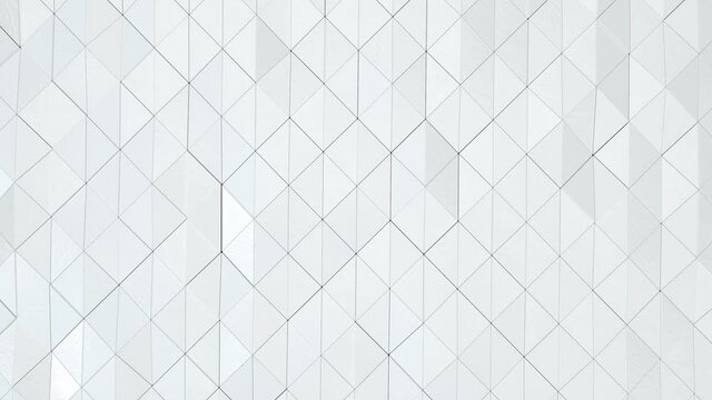 Abstract white triangle pattern. Looping animation background. Beautiful white background for business template