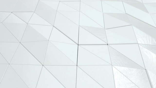 Abstract white triangle pattern. Looping animation background. Beautiful white background for business template