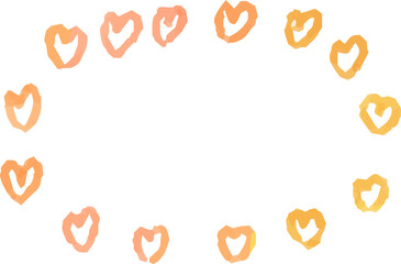 Horizontal circle with warm color watercolor texture